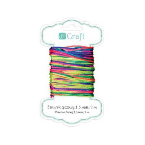 Sznurek dekoracyjny dpCraft Tęczowy, 1.5mm x 9m